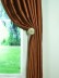 Swan Brown Solid Pencil Pleat Ready Made Curtains Holdbacks