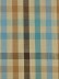 Hudson Cotton Blend Middle Check Tab Top Curtain (Color: Capri)