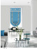 QYBHF742 High Quality Chenille Blue Custom Made Roman Blinds For Home Decoration(Color: F742b with fan shaped bottom)