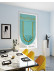QYBHF746 High Quality Chenille Blue Green Custom Made Roman Blinds For Home Decoration(Color: F746b with fan shaped bottom)