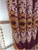  QYC125BA Hebe Floral Damask Embroidered Chenille Ready Made Grommet Curtains(Color: Purple)