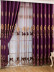  QYC125CA Hebe Traditional Damask Embroidered Chenille Ready Made Grommet Curtains(Color: Purple)