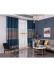 QYC125G Hebe European Floral Luxury Damask Embroidered Chenille Blue Grey Ready Made Grommet Curtains