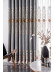 QYC125G Hebe European Floral Luxury Damask Embroidered Chenille Blue Grey Ready Made Grommet Curtains