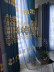  QYC125LA Hebe Small Shells Luxury Damask Chenille Embroidered Blue Purple Ready Made Grommet Curtains