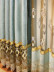 QY2168D Maia Embroidered Floral Thick Chenille Custom Made Curtains(Color: Blue)