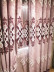 QY2168E Maia Embroidered Geometric Thick Chenille Custom Made Curtains(Color: Pink)