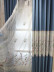 QY2168D Maia Embroidered Floral Thick Chenille Custom Made Curtains(Color: Blue)