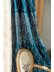 QYC225NA Bimberi Number Eight Pattern Luxury Damask Embroidered Blue Green Pink Grey Ready Made Grommet Curtains(Color: Blue)