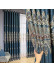 QYC225OA Bimberi Begonia Flowers Luxury Damask Embroidered Blue Green Pink Grey Ready Made Grommet Curtains(Color: Blue)