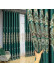 QYC225OA Bimberi Begonia Flowers Luxury Damask Embroidered Blue Green Pink Grey Ready Made Grommet Curtains(Color: Green)