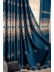 QYC225PA Bimberi Flower Queen Luxury Damask Embroidered Blue Green Pink Grey Ready Made Grommet Curtains(Color: Blue)