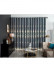 QYC225QA Bimberi Embossed Small Peony Luxury Chenille Blue Grey Ready Made Grommet Curtains