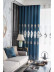 QYC225RA Bimberi Openwork Pagoda Luxury Embroidered Blue Grey Ready Made Grommet Curtains