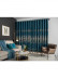 QYC225SA Bimberi New Flowers Luxury Embroidered Chenille Blue Grey Ready Made Grommet Curtains