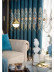 QYC225S Bimberi New Flowers Luxury Embroidered Chenille Blue Grey Custom Made Curtains