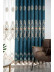 QYC225SA Bimberi New Flowers Luxury Embroidered Chenille Blue Grey Ready Made Grommet Curtains(Color: Blue)