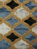 Maia Geometrical Rod Pocket Velvet Curtains (Color: French blue)