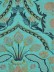 Silver Beach Embroidered Colorful Damask Back Tab Faux Silk Curtains (Color: Medium turquoise)