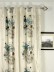 Silver Beach Embroidered Peacocks Back Tab Faux Silk Curtains Heading Style