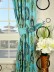 Silver Beach Embroidered Extravagant Pencil Pleat Faux Silk Curtains Decorative Tiebacks