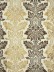 Halo Embroidered Vase Damask Dupioni Silk Fabric Sample (Color: Eggshell)