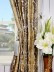 Halo Embroidered Vase Damask Tab Top Dupioni Curtains Tassel Tiebacks