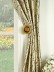 Halo Trendy Embroidered Plants Triple Pinch Pleat Dupioni Silk Curtains Holdbacks