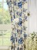 Halo Embroidered Hollyhocks Back Tab Dupioni Silk Curtains Decorative Tiebacks