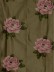 Rainbow Embroidered Plush Peonies Dupioni Silk Fabric Sample (Color: Brown)