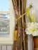 Rainbow Embroidered Camellia Grommet Dupioni Curtains Tassel Tiebacks