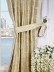 Rainbow Embroidered Scroll Tab Top Dupioni Silk Curtains Decorative Tiebacks