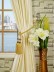 Oasis Traditional Solid Tab Top Dupioni Silk Curtains Tassel Tiebacks