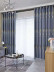 QYFL1121B Wrangell European Leaves Blue Grey Jacquard Custom Made Curtains For Living Room