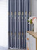 QYFL1121B Wrangell European Leaves Blue Grey Jacquard Custom Made Curtains For Living Room
