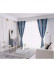 QYFL223A On Sales Petrel Blue Grey Stripe Chenille Custom Made Curtains