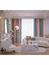 QYFL224B On Sales Petrel Orange Blue Grey Stripe Chenille Custom Made Curtains