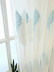 QYFLS2020E Bona Double Leaves Embroidered Custom Made Sheer Curtains(Color: Blue)