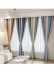 QYH2407A Made To Measure Chenille Curtains Stripe Mediterranean