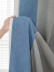 QYH2407A Made To Measure Chenille Curtains Stripe Mediterranean(Color: Blue)