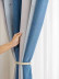 QYH2407C Made To Measure Eyelet Curtains Thick Chenille Stars(Color: Blue)