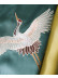 QYHL225BS Silver Beach Embroidered Chinese Crane In The Cloud Faux Silk Faux Silk Fabric Samples(Color: Blue)