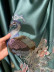 QYHL225CA Silver Beach Embroidered Colorful Peacocks Gold Blue Faux Silk Pencil Pleat Ready Made Curtains For Bay Windows