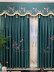 EQYHL225DA Extra Wide Embroidered Birds Gold Blue Khaki Faux Silk Pinch Pleat Ready Made Blockout Curtains For Big Windows