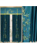 QYHL225GA Silver Beach Embroidered Chinese Lucky Bamboo Faux Silk Pleated Ready Made Curtains
