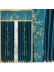 EQYHL225GA Extra Silver Beach Embroidered Chinese Lucky Bamboo Faux Silk Ready Made Curtains