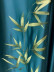 QYHL225GA Silver Beach Embroidered Chinese Lucky Bamboo Faux Silk Pleated Ready Made Curtains(Color: Green)