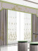 EQYHL225GA Extra Silver Beach Embroidered Chinese Lucky Bamboo Faux Silk Ready Made Curtains