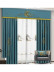 EQYHL225HA Extra Wide Gold Blue Grey Embroidered Double Pinch Pleat Ready Made Blockout Curtains For Dining Room