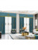 EQYHL225HA Extra Wide Gold Blue Grey Embroidered Double Pinch Pleat Ready Made Blockout Curtains For Dining Room